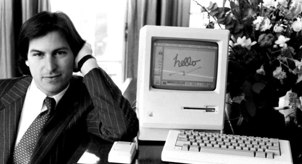 Steve Jobs with Mac and UI